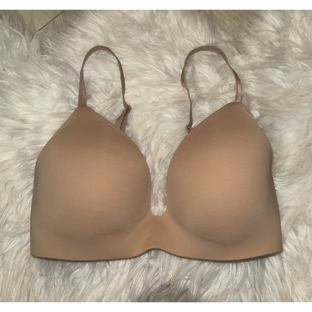 Victorias Secret T-Shirt Lightly Lined Wireless Bra Womens 32D Beige - Picture 2 of 7